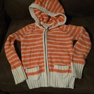 Old Navy Orange and Cream Knit Sweater
